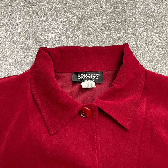 Briggs New York Shaket Shirt Jacket Womens Large Red Button Up Casual Workwear. - Picture 3 of 10